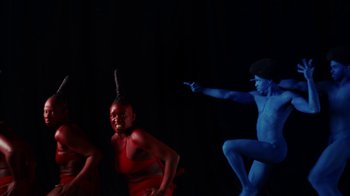 Movie still from “Tshegue - Mais” (2022), directed by Ibrahim Kamara – Medium shot, Low angle