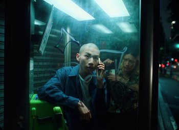 Movie still from “ZNTNDR - Untitled Us” (2022), directed by Jovan Todorović – Medium shot, Low angle