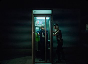 Movie still from “ZNTNDR - Untitled Us” (2022), directed by Jovan Todorović – Wide shot, Low angle