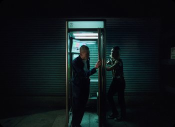 Movie still from “ZNTNDR - Untitled Us” (2022), directed by Jovan Todorović – Wide shot, Low angle