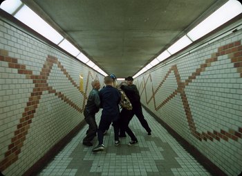 Movie still from “ZNTNDR - Untitled Us” (2022), directed by Jovan Todorović – Wide shot, Overhead angle