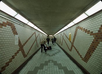 Movie still from “ZNTNDR - Untitled Us” (2022), directed by Jovan Todorović – Extreme Wide shot, High angle