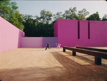 Movie still from “Elton John, Britney Spears - Hold Me Closer” (2022), directed by Tanu Muiño – Extreme Wide shot, Low angle