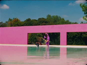 Movie still from “Elton John, Britney Spears - Hold Me Closer” (2022), directed by Tanu Muiño – Extreme Wide shot, High angle