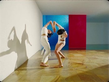 Movie still from “Elton John, Britney Spears - Hold Me Closer” (2022), directed by Tanu Muiño – Wide shot, Overhead angle