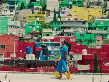 Movie still from “Elton John, Britney Spears - Hold Me Closer” (2022), directed by Tanu Muiño – Extreme Wide shot, Low angle