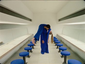 Movie still from “Elton John, Britney Spears - Hold Me Closer” (2022), directed by Tanu Muiño – Wide shot, Low angle