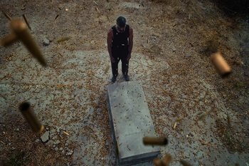 Movie still from “Josman - Intro” (2022), directed by Marius Gonzalez – Wide shot, Overhead angle