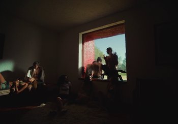 Movie still from “Lila Drew - Bad Juice” (2022), directed by Vincent Haycock – Extreme Wide shot, High angle