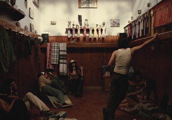 Movie still from “Lila Drew - Bad Juice” (2022), directed by Vincent Haycock – Wide shot, High angle