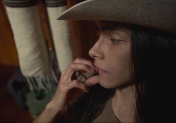 Movie still from “Lila Drew - Bad Juice” (2022), directed by Vincent Haycock – Close Up shot, High angle