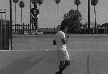 Movie still from “Maxo - 48” (2022), directed by Vincent Haycock – Wide shot, Low angle