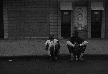Movie still from “Maxo - 48” (2022), directed by Vincent Haycock – Wide shot, Low angle
