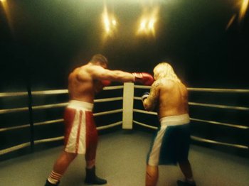 Movie still from “Black Midi - Sugar/Tzu” (2022), directed by Noel Paul – Wide shot, Low angle