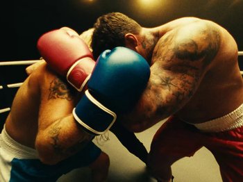 Movie still from “Black Midi - Sugar/Tzu” (2022), directed by Noel Paul – Medium shot, Low angle