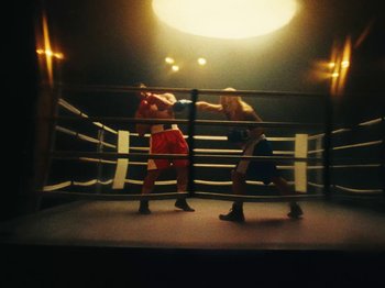 Movie still from “Black Midi - Sugar_Tzu” (2022), directed by Noel Paul – Wide shot, High angle
