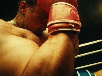 Movie still from “Black Midi - Sugar/Tzu” (2022), directed by Noel Paul – Close Up shot, Low angle