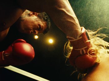 Movie still from “Black Midi - Sugar/Tzu” (2022), directed by Noel Paul – Extreme Close Up shot, Low angle