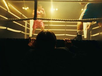 Movie still from “Black Midi - Sugar/Tzu” (2022), directed by Noel Paul – Wide shot, Over the shoulder angle