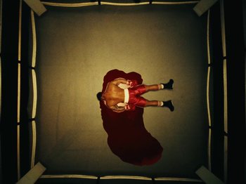 Movie still from “Black Midi - Sugar_Tzu” (2022), directed by Noel Paul – Wide shot, Overhead angle