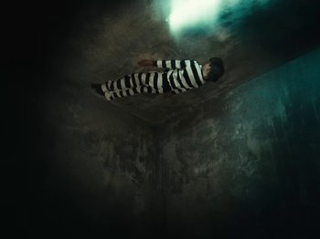 Movie still from “Black Midi - Sugar/Tzu” (2022), directed by Noel Paul – Wide shot, Overhead angle