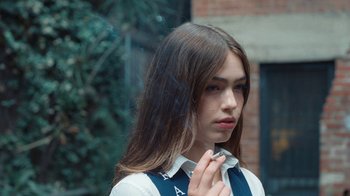 Movie still from “Glaive - Minnesota” (2022), directed by Ramez Silyan – Close Up shot, Over the shoulder angle