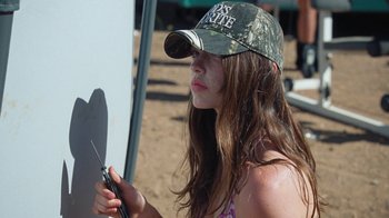 Movie still from “Glaive - Minnesota” (2022), directed by Ramez Silyan – Close Up shot, Over the shoulder angle