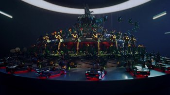 Movie still from “Pharrell - Cash In Cash Out” (2022), directed by François Rousselet – Extreme Wide shot, High angle