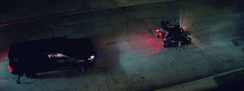 Movie still from “Jesse Jo Stark - So Bad” (2022), directed by Ramez Silyan – Extreme Wide shot, Overhead angle