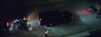 Movie still from “Jesse Jo Stark - So Bad” (2022), directed by Ramez Silyan – Extreme Wide shot, Overhead angle