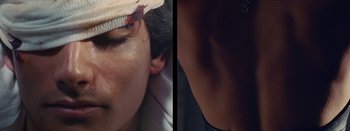 Movie still from “Jesse Jo Stark - So Bad” (2022), directed by Ramez Silyan – Extreme Close Up shot, Overhead angle