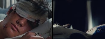 Movie still from “Jesse Jo Stark - So Bad” (2022), directed by Ramez Silyan – Extreme Close Up shot, Overhead angle