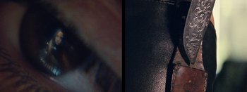 Movie still from “Jesse Jo Stark - So Bad” (2022), directed by Ramez Silyan – Extreme Close Up shot, Overhead angle