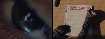 Movie still from “Jesse Jo Stark - So Bad” (2022), directed by Ramez Silyan – Extreme Close Up shot, Overhead angle