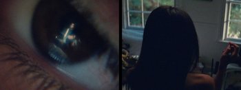 Movie still from “Jesse Jo Stark - So Bad” (2022), directed by Ramez Silyan – Extreme Close Up shot, Overhead angle