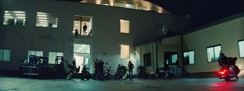 Movie still from “Jesse Jo Stark - So Bad” (2022), directed by Ramez Silyan – Wide shot, Low angle