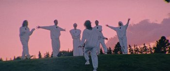 Movie still from “Röyksopp - Profound Mysteries” (2022), directed by Martin De Thurah – Wide shot, Low angle