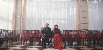 Movie still from “Florence + The Machine - Free” (2022), directed by Autumn de Wilde – Wide shot, Low angle