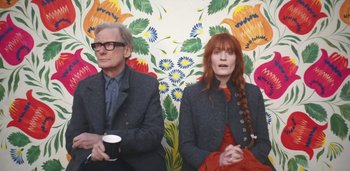 Movie still from “Florence + The Machine - Free” (2022), directed by Autumn de Wilde – Medium shot, Low angle