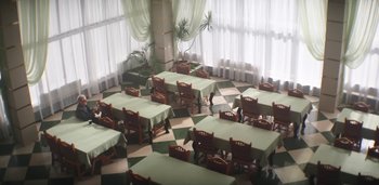 Movie still from “Florence + The Machine - Free” (2022), directed by Autumn de Wilde – Extreme Wide shot, High angle