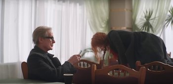 Movie still from “Florence + The Machine - Free” (2022), directed by Autumn de Wilde – Medium shot, Over the shoulder angle