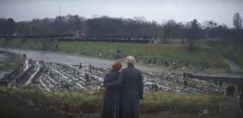 Movie still from “Florence + The Machine - Free” (2022), directed by Autumn de Wilde – Extreme Wide shot, High angle