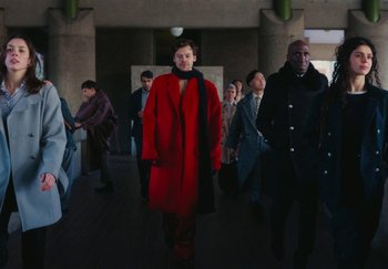 Movie still from “Harry Styles - As It Was” (2022), directed by Tanu Muiño – Medium shot, Low angle