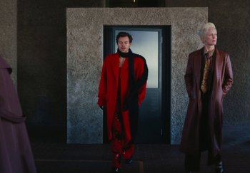 Movie still from “Harry Styles - As It Was” (2022), directed by Tanu Muiño – Wide shot, Low angle