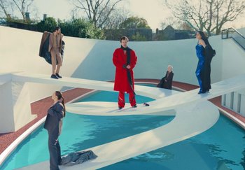 Movie still from “Harry Styles - As It Was” (2022), directed by Tanu Muiño – Extreme Wide shot, High angle