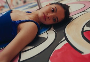 Movie still from “Harry Styles - As It Was” (2022), directed by Tanu Muiño – Close Up shot, High angle