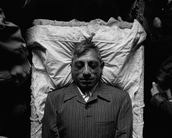 Movie still from “ZNTNDR - Wonderful Time” (2022), directed by Jovan Todorović – Medium shot, Overhead angle
