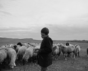 Movie still from “ZNTNDR - Wonderful Time” (2022), directed by Jovan Todorović – Wide shot, Low angle
