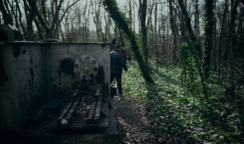 Movie still from “Anima Sound System - Dress Me In White” (2022), directed by Luka Kostil – Extreme Wide shot, High angle