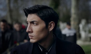 Movie still from “Anima Sound System - Dress Me In White” (2022), directed by Luka Kostil – Close Up shot, High angle